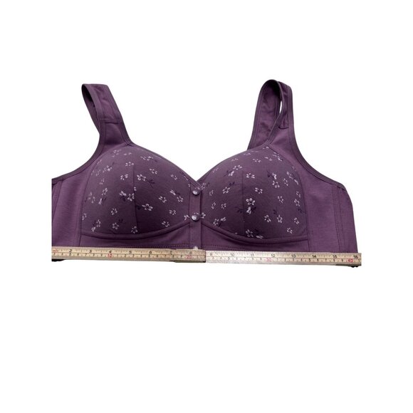 Unbranded Womens Purple Floral Front Closure Bra Size 40C - Picture 7 of 8